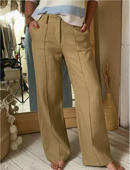 Pantalon Large Fluide à Cordon