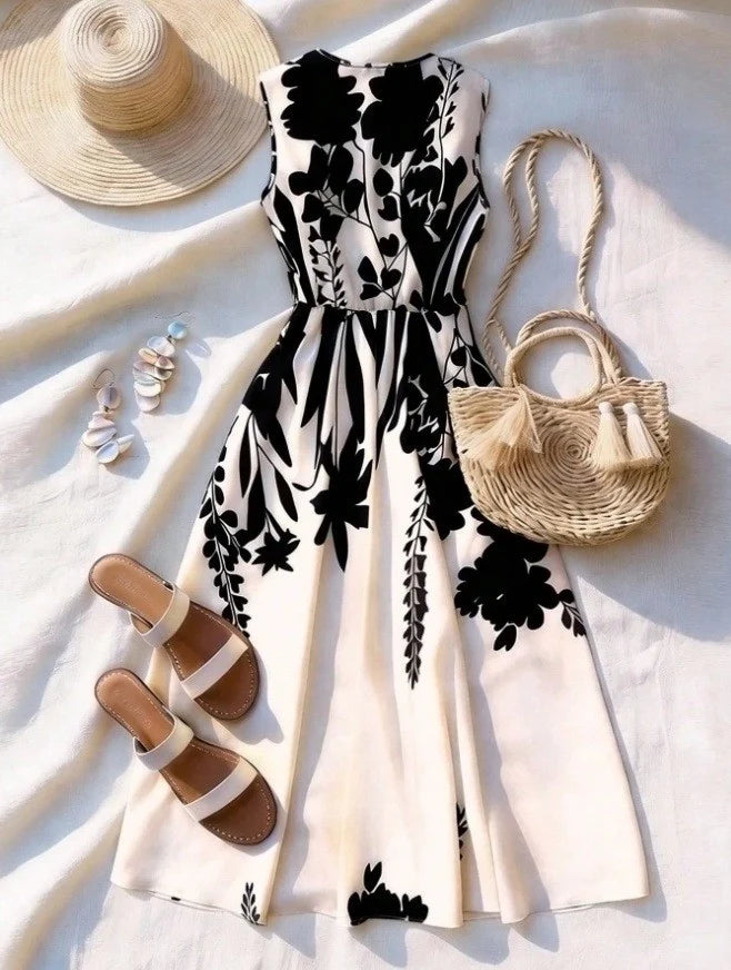 Robe Midi "Aura" Imprimée