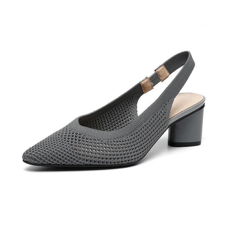 Chaussures à Talons Blocs et Bout Pointu