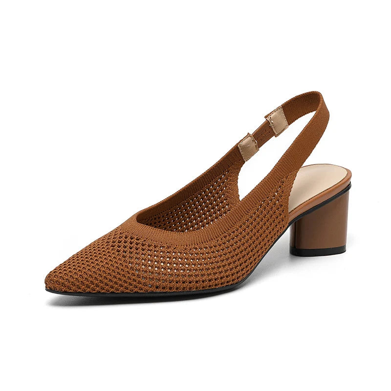 Chaussures à Talons Blocs et Bout Pointu