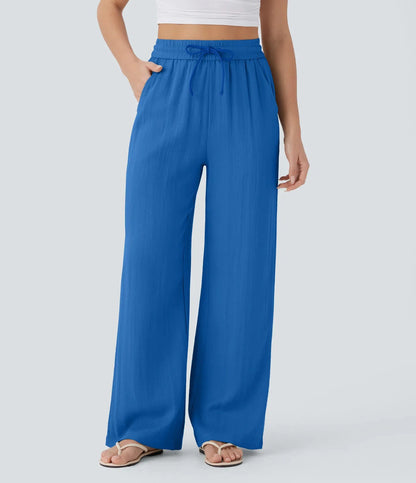 Pantalon Large Fluide à Cordon
