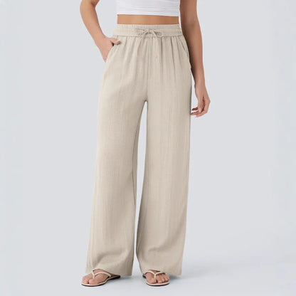 Pantalon Large Fluide à Cordon