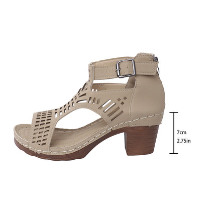 Sandales Talons Épais Bout Ouvert