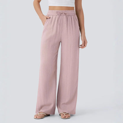 Pantalon Large Fluide à Cordon