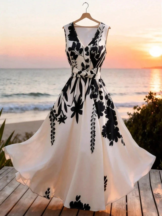 Robe Midi "Aura" Imprimée
