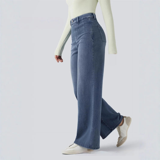 Jean Large Taille Mi-Haute Confort