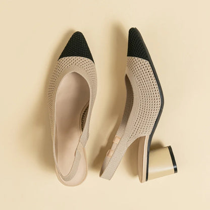 Chaussures à Talons Blocs et Bout Pointu