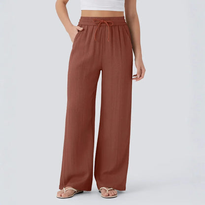 Pantalon Large Fluide à Cordon