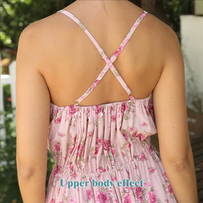 Robe Longue Fluide à Motif Floral "Aura"
