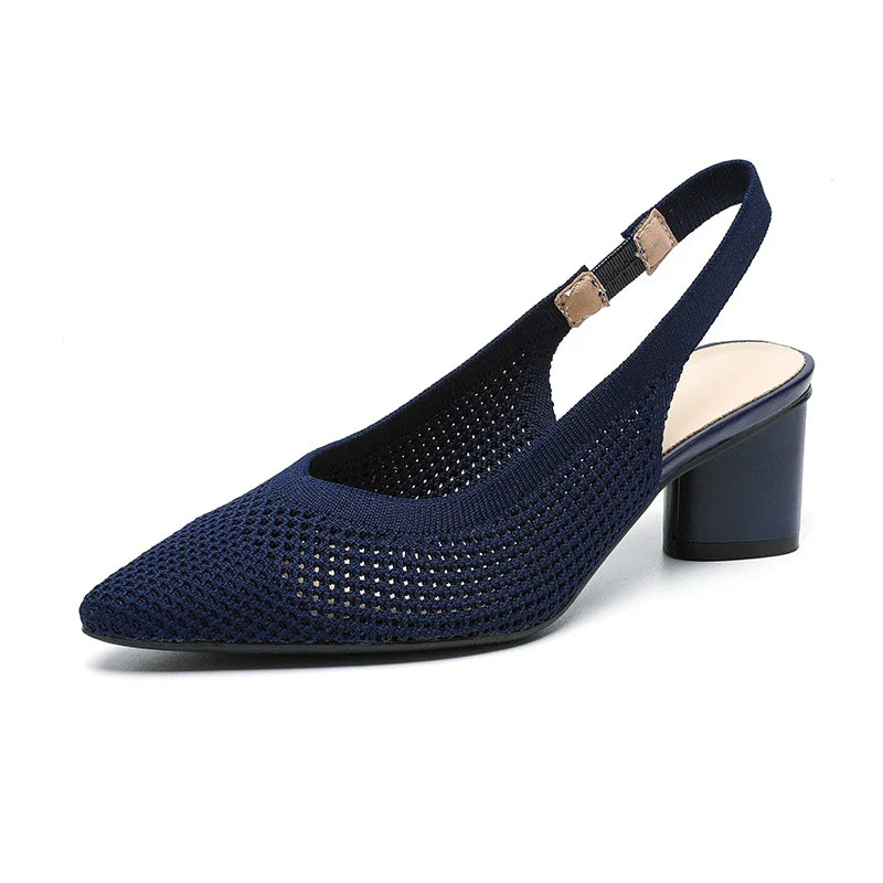 Chaussures à Talons Blocs et Bout Pointu