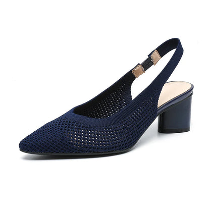 Chaussures à Talons Blocs et Bout Pointu