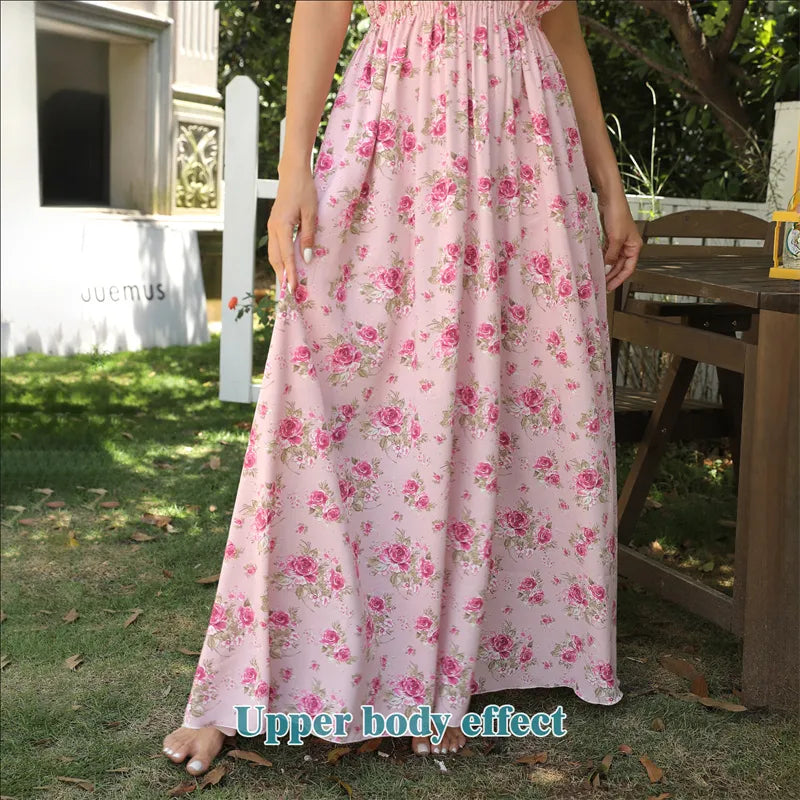Robe Longue Fluide à Motif Floral "Aura"