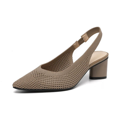 Chaussures à Talons Blocs et Bout Pointu