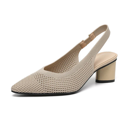 Chaussures à Talons Blocs et Bout Pointu
