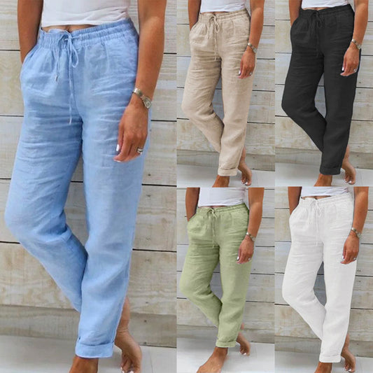 Pantalon Lin et Coton Taille Haute "Riviera"